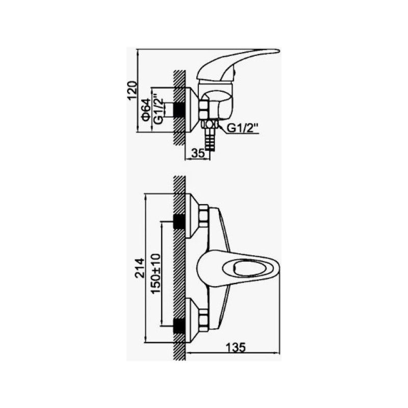 Смеситель для душа D-Lin D160351, хром