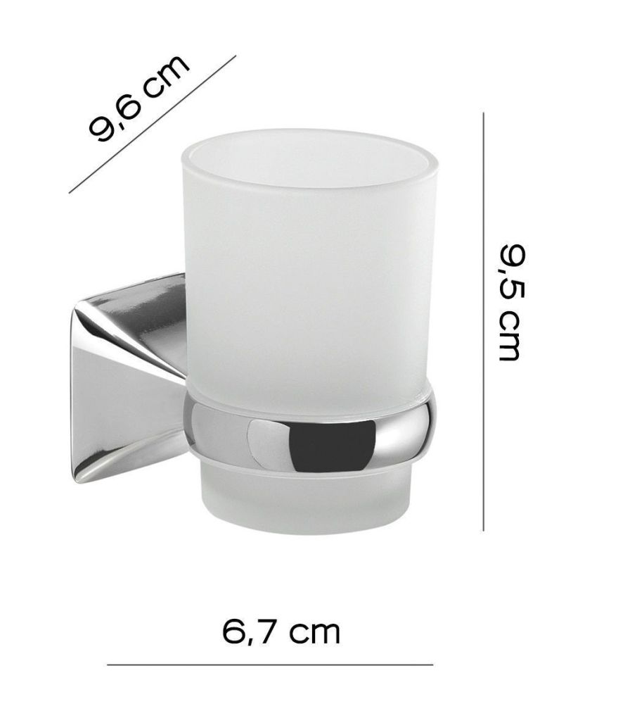 Gedy Cervino, настенный стеклянный стакан, цвет хром