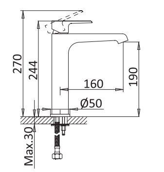 Смеситель для накладной раковины CEZARES NAUTIC-LC