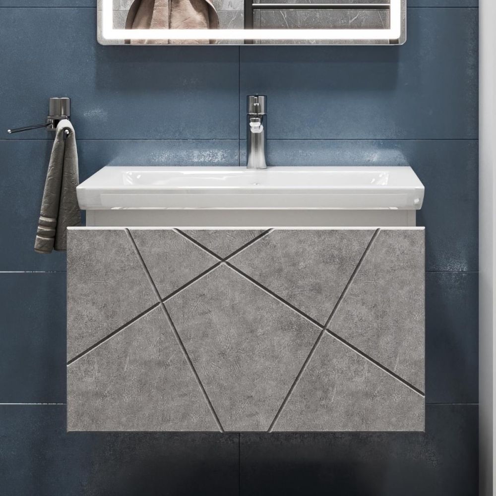 Тумба под раковину подвесная VIGO Geometry 033 бетон, 60 см, артикул 033 бетон