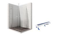 Душевой уголок Ambassador Abner 10011106-ST4, квадратный, линейный трап, 100х100