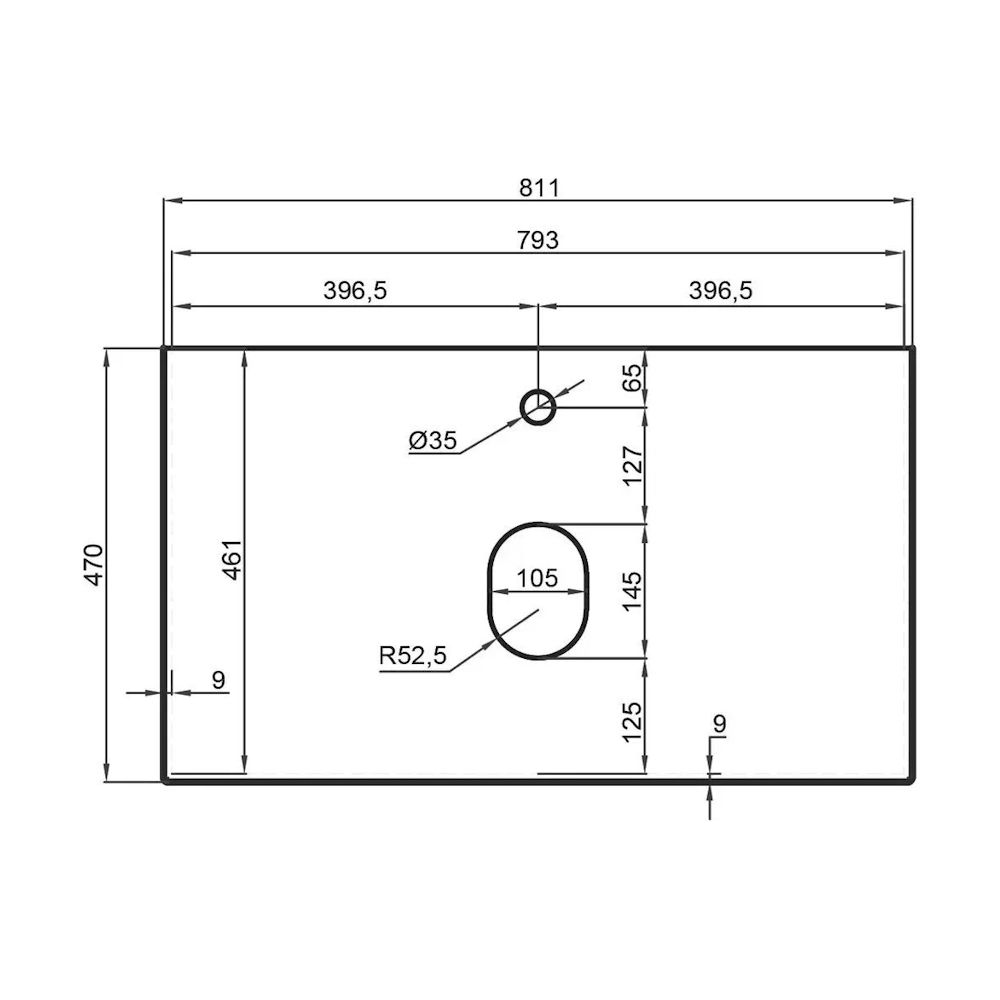 Столешница La Fenice Granite Black Olive Light Lappato Terra 80 см, черная