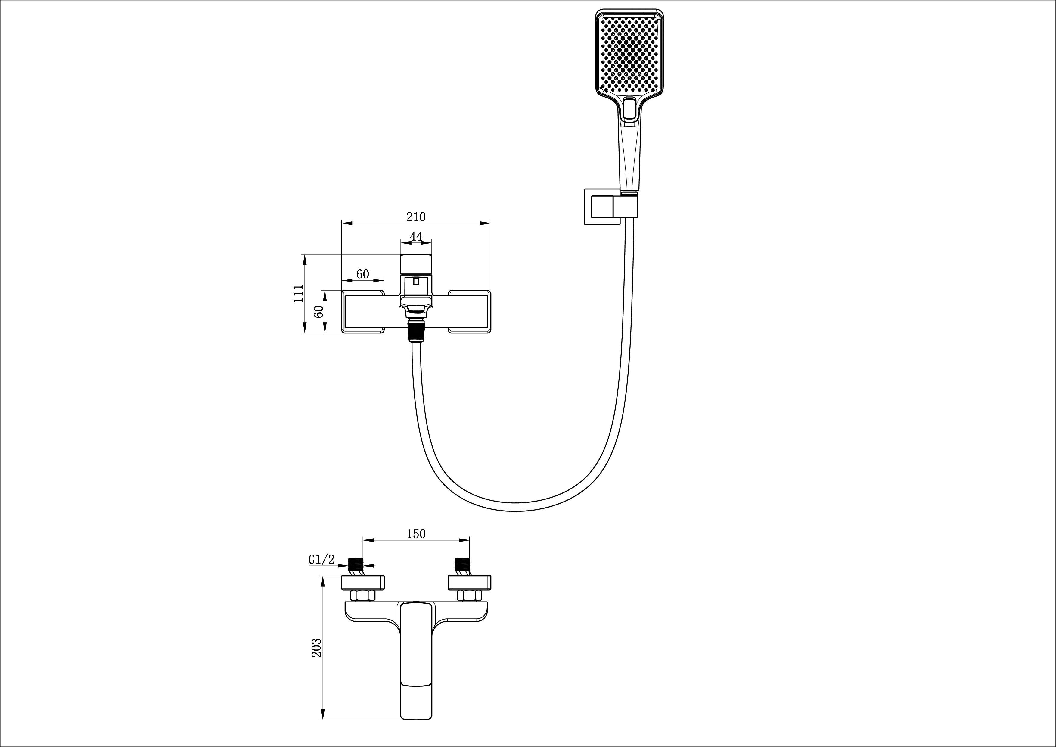 Смеситель для ванны с душем WONZON & WOGHAND EDGE, Брашированное золото (WW-88639003A-BG) Смеситель для ванны с душем WONZON & WOGHAND EDGE, Брашированное золото (WW-88639003A-BG)
