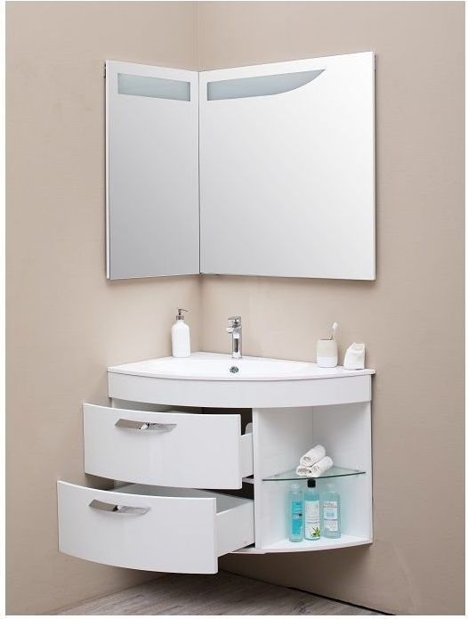 Зеркало De Aqua Трио Люкс 90 L белый Зеркало De Aqua Трио Люкс 90 L белый