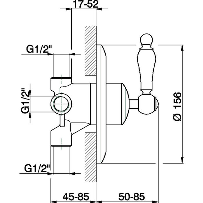 CISAL Arcana Toscana Переключатель на 3 положения,внутренняя и внешняя части в комплекте, цвет бронза