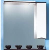 Зеркало со шкафом Бриклаер Токио 80 с подсветкой L Венге Белый глянец