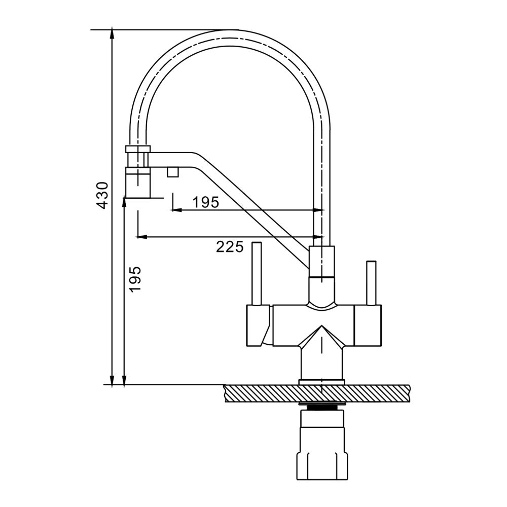 Смеситель для кухни с подключением фильтра Splenka S70.62.05, сатин
