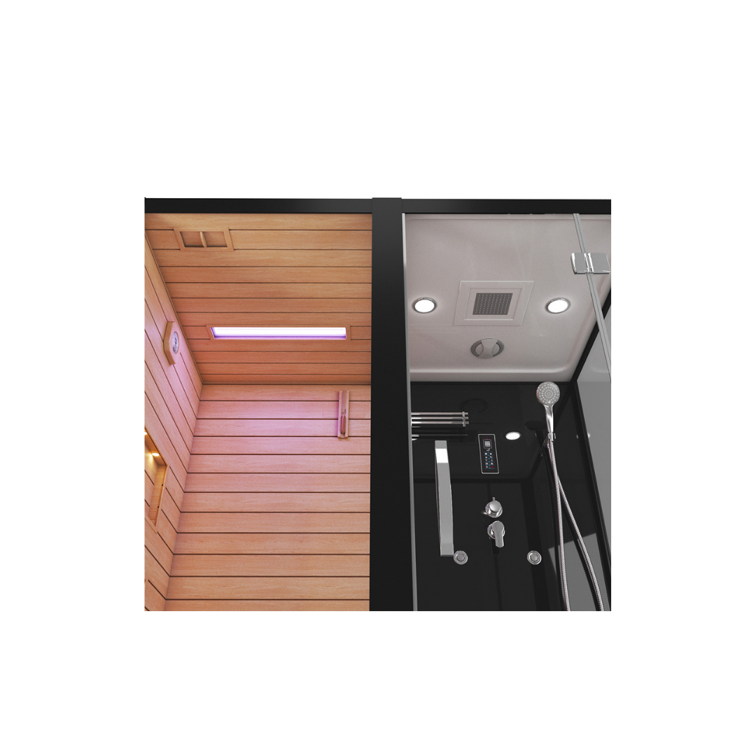 Сауна ALBANO Nero-L комбинированная 2в1 Cerutti SPA Black 1800x1100x2230 Сауна ALBANO Nero-L комбинированная 2в1 Cerutti SPA Black 1800x1100x2230