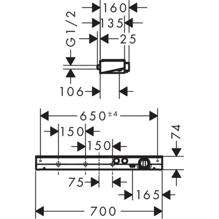 HG ShowerTabletSelect 700 Термостат настенный для ванны на 1 источник, с полочкой из безопасного стекла, цвет белый/хром HG ShowerTabletSelect 700 Термостат настенный для ванны на 1 источник, с полочкой из безопасного стекла, цвет белый/хром
