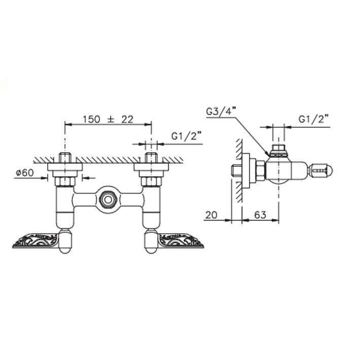 Nicolazzi Liberty Смеситель для душа без гибкого шланга и лейки, цвет:хром, артикул 1025CR16