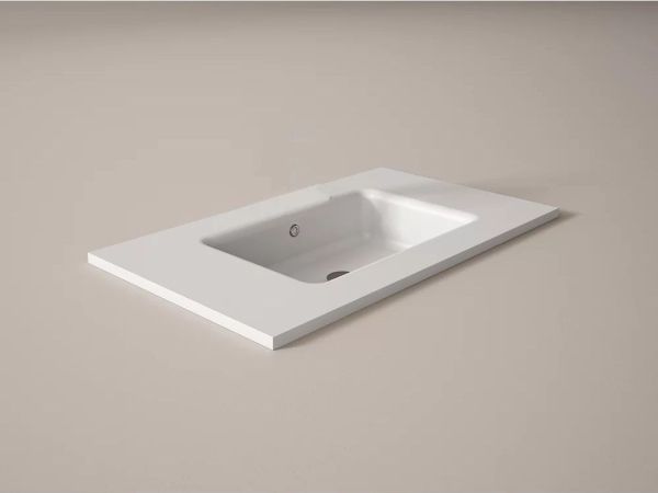 Visobath, раковина из минерального литья Hasvik, без отв. под смеситель 80 см, цвет белый матовый