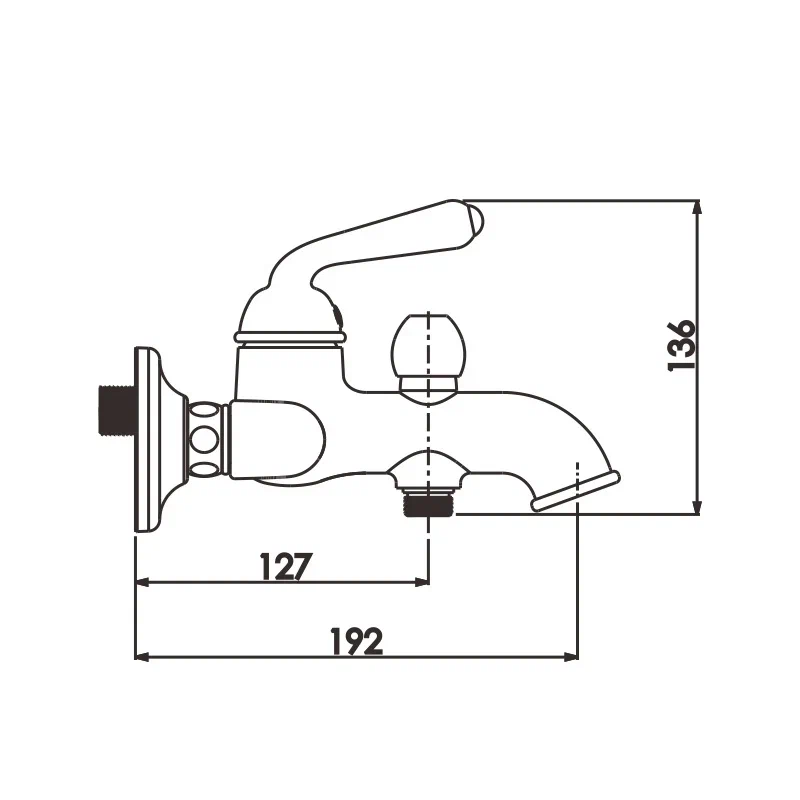 Смеситель для ванны Rose R0202H, черный