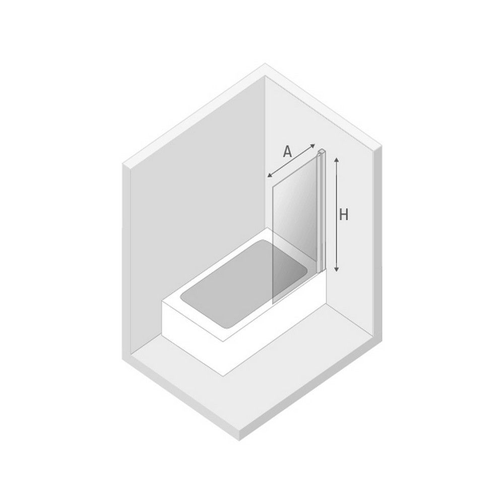 Шторка для ванны NEW TRENDY NEW SOLEO BLACK 90 см P-0048 (черный)