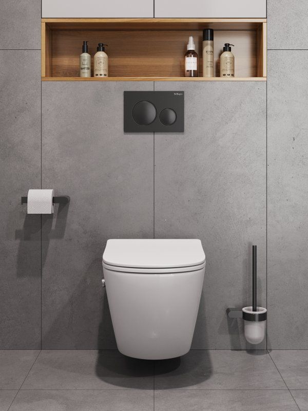 MARINO-TOR Унитаз подвесного, безободкового со смывом "Торнадо", с функцией биде и смесителем, с сиденьем дюропласт soft close BB7026CH-TOR-BS/SC, артикул BB7026CH-TOR-BS/SC