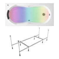 Комплект 4 в 1 Lavinia Boho Easter Pro S3-3706005P, акриловая ванна 150x70 см, усиленный металлический каркас с монтажным набором, мягкий силиконовый подголовник, хромотерапия