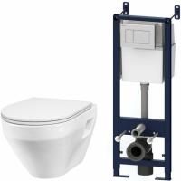 Комплект унитаза AM.PM Spirit IS301.701738 с инсталляцией с сиденьем Микролифт с клавишей смыва Белый Комплект унитаза AM.PM Spirit IS301.701738 с инсталляцией с сиденьем Микролифт с клавишей смыва Белый