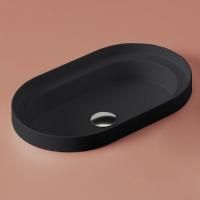 Artceram FUORI SCALA Раковина встраиваемая, 58х36см, без отв под смеситель, без перелива, цвет: черный матовый