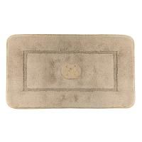 Коврик для ванной комнаты 60х100 см. вышивка логотип MIGLIORE, капучино, окантовка золото