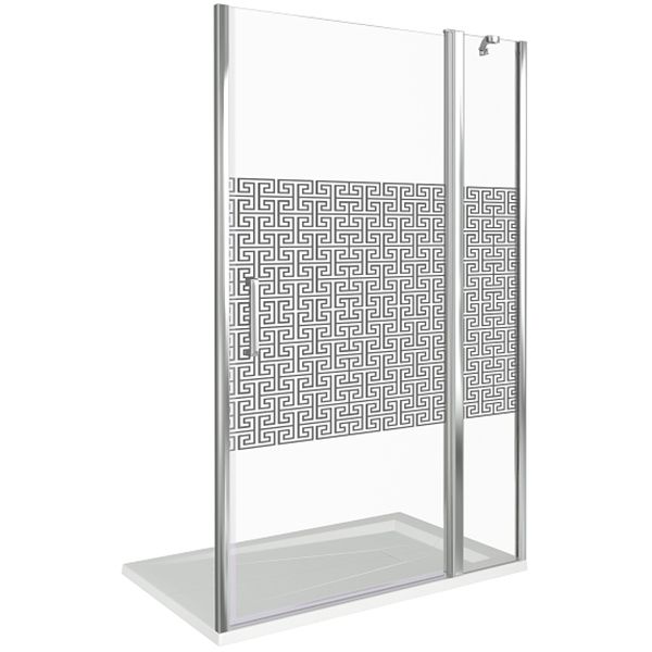 Душевая дверь в нишу Good Door Fantasy WTW-130-F-CH 130 профиль Хром стекло прозрачное с рисунком Душевая дверь в нишу Good Door Fantasy WTW-130-F-CH 130 профиль Хром стекло прозрачное с рисунком