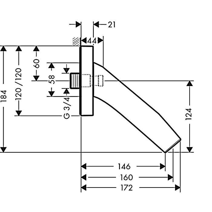 AXOR(*Starck Organic) Излив на ванну, хром AXOR(*Starck Organic) Излив на ванну, хром