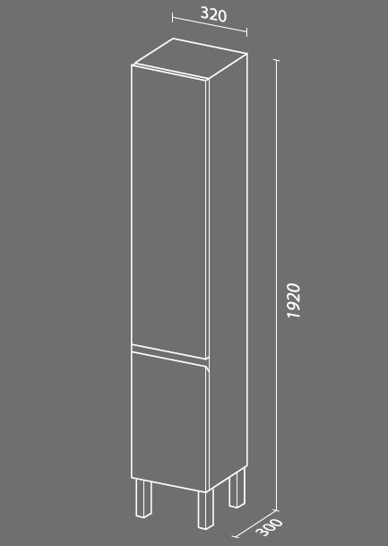 Шкаф пенал SanVit Авеню-3 32 pavenu3 с фактурой под дерево с бельевой корзиной Шелк Сталь