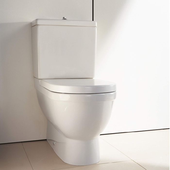 Duravit Starck 3 Бачок для унитаза моноблок с механизмом 2го смыва - кнопка хром, поключение воды: снизу слева цвет: белый