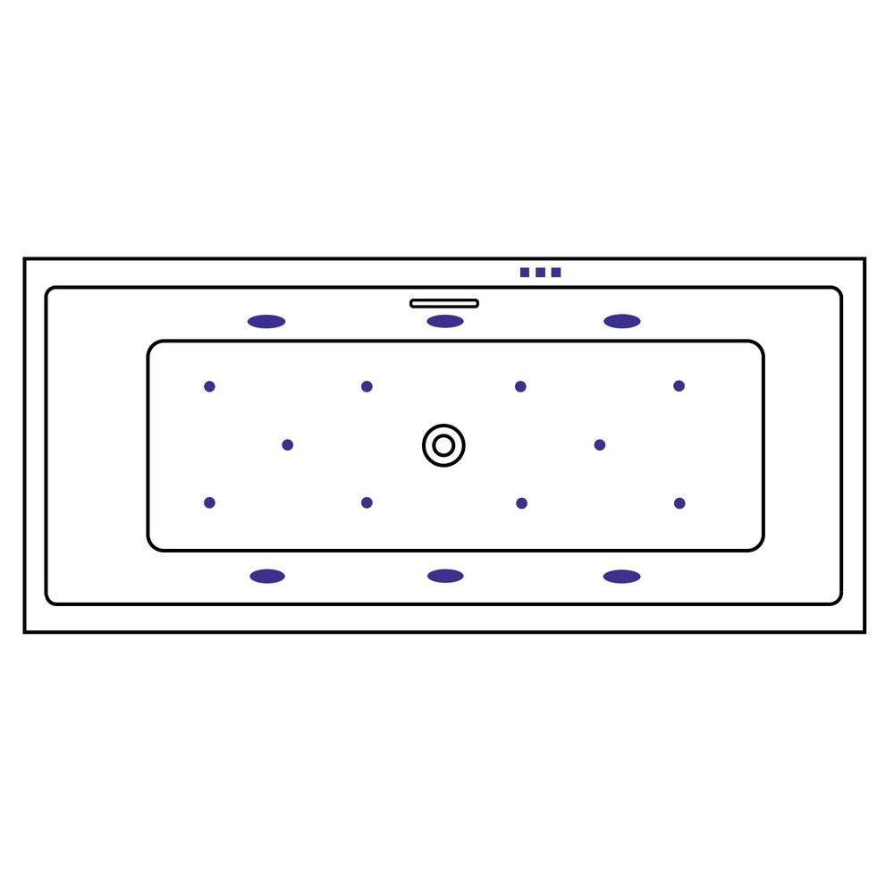 Ванна EXCELLENT Heaven Slim 170x75 "RELAX" (золото)