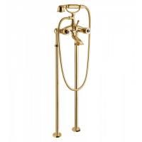 Bongio Impero Смеситель для ванны напольный с ручным душем, цвет золото/Blue and Red Swarovski