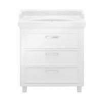 Тумба POMPEI напольная с ящиками 80, белая глянцевая