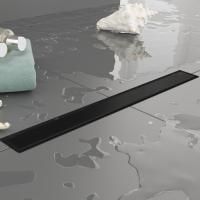 Plumberia Selection Трап душевой PS LINEAR 6x90 2устор. накладка из нерж.стали, комбинир.затвор с горизонт. Выпуском Ду 50мм,40л/мин, черн.матов.