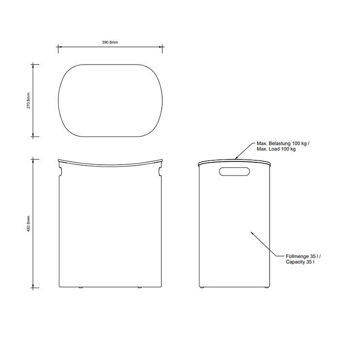 Decor Walther All in Корзина для белья, напольная, цвет: белый матовый, артикул 0615250