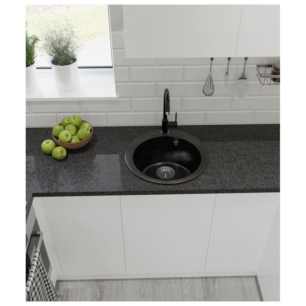 Кухонная мойка GranFest RONDO 480, черный, артикул R-480 черный