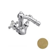 Nicolazzi Half Dome Смеситель для биде с 2мя ручками, на 1 отв., с донным клапаном, излив 127мм, Цвет: OTTONE GREZZO "живой"