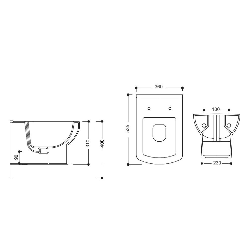 Биде подвесное GURAL Nero NE02BDE00
