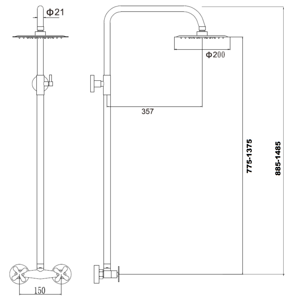 Душевая система Fmark FS8505, сатин, артикул FS8505
