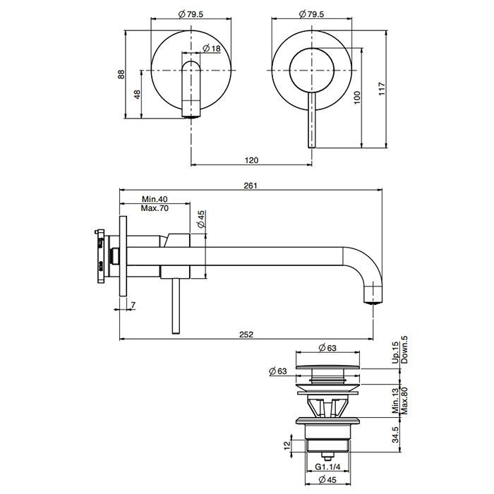 Fima Carlo Frattini Spillo Up Cмеситель для раковины, встраиваемый, излив: см., цвет: хром, артикул F3051WZX9CR