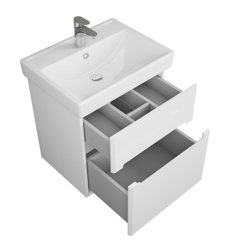 Тумба Nyborg 60, 2 ящика, белая