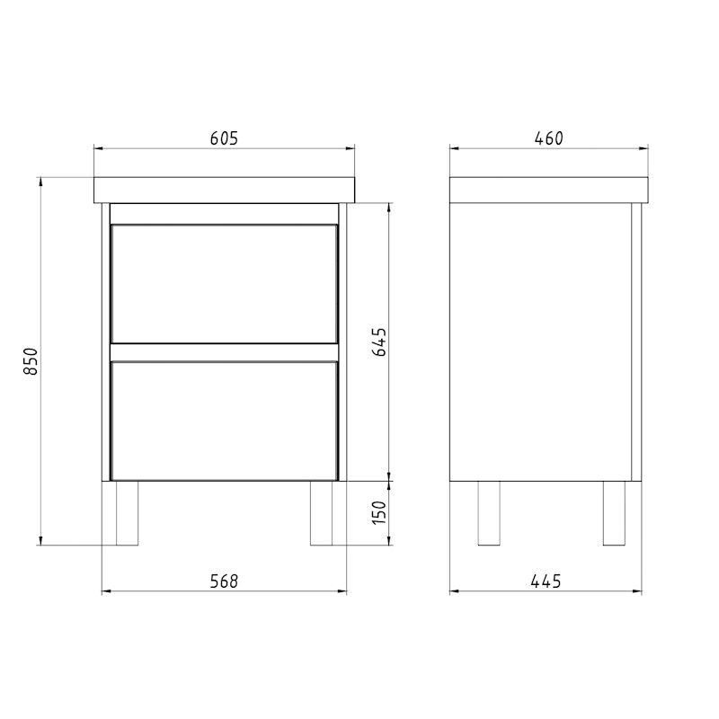 Тумба с раковиной подвесная/напольная Dreja Luxury Plus 60 см, серый базальт, артикул 99.2030-com