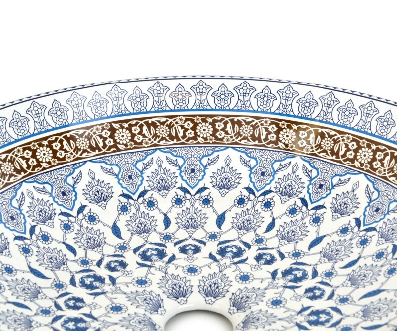 Раковина-чаша Bronze de Luxe Марракеш 40 1008 Белый глянец с декором