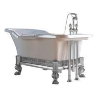 IMPERO AFFUSTO M Ванна 180x87хH83.5 см. бел, лафет "меандр" хром, слив/перелив хром