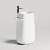 Salini ORIENTE TOTEM Раковина напольная, 700х490х900 мм, S-Sense, матовый, декор.накладка на слив, выпуск, сифон, белая Salini ORIENTE TOTEM Раковина напольная, 700х490х900 мм, S-Sense, матовый, декор.накладка на слив, выпуск, сифон, белая