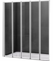 Шторка на ванну Cezares Relax V-5 120х140 профиль Белый стекло прозрачное