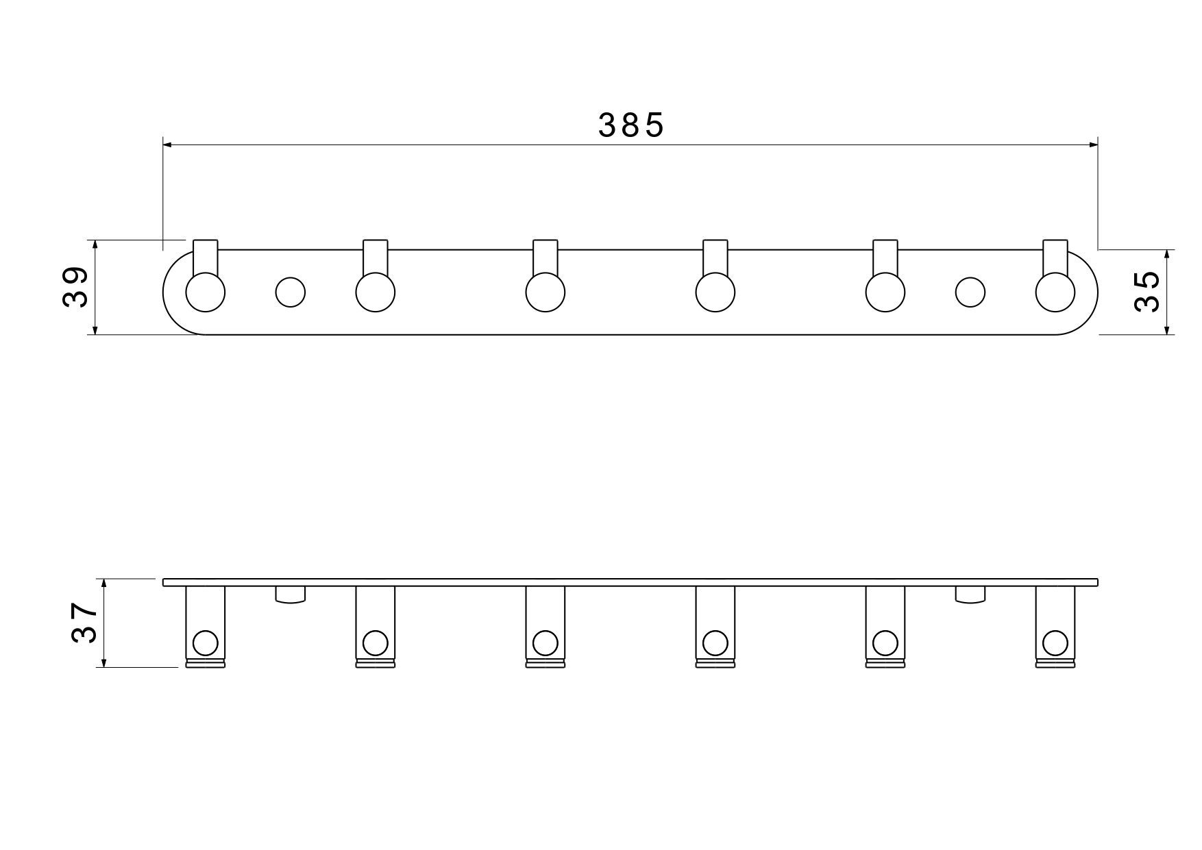 Планка с 6 крючками AQUATEK AQ4124CR ЕВРОПА Планка с 6 крючками AQUATEK AQ4124CR ЕВРОПА