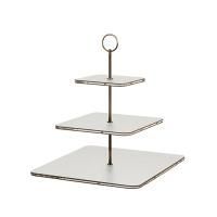 ADJ Сервировочная стойка, 30x30xH35 см.,ручка Круглая, цвет: устричный, фурнитура бронза