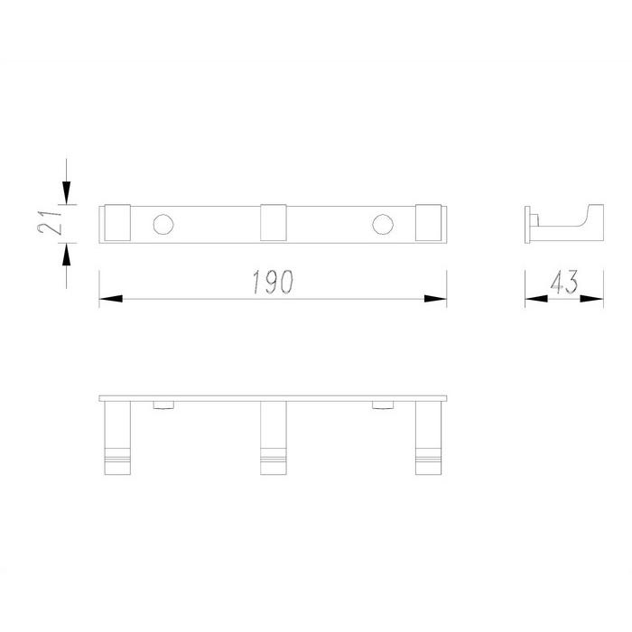 Крючок тройной OMNIRES 19 см UN10130/KCR (хром) Крючок тройной OMNIRES 19 см UN10130/KCR (хром)
