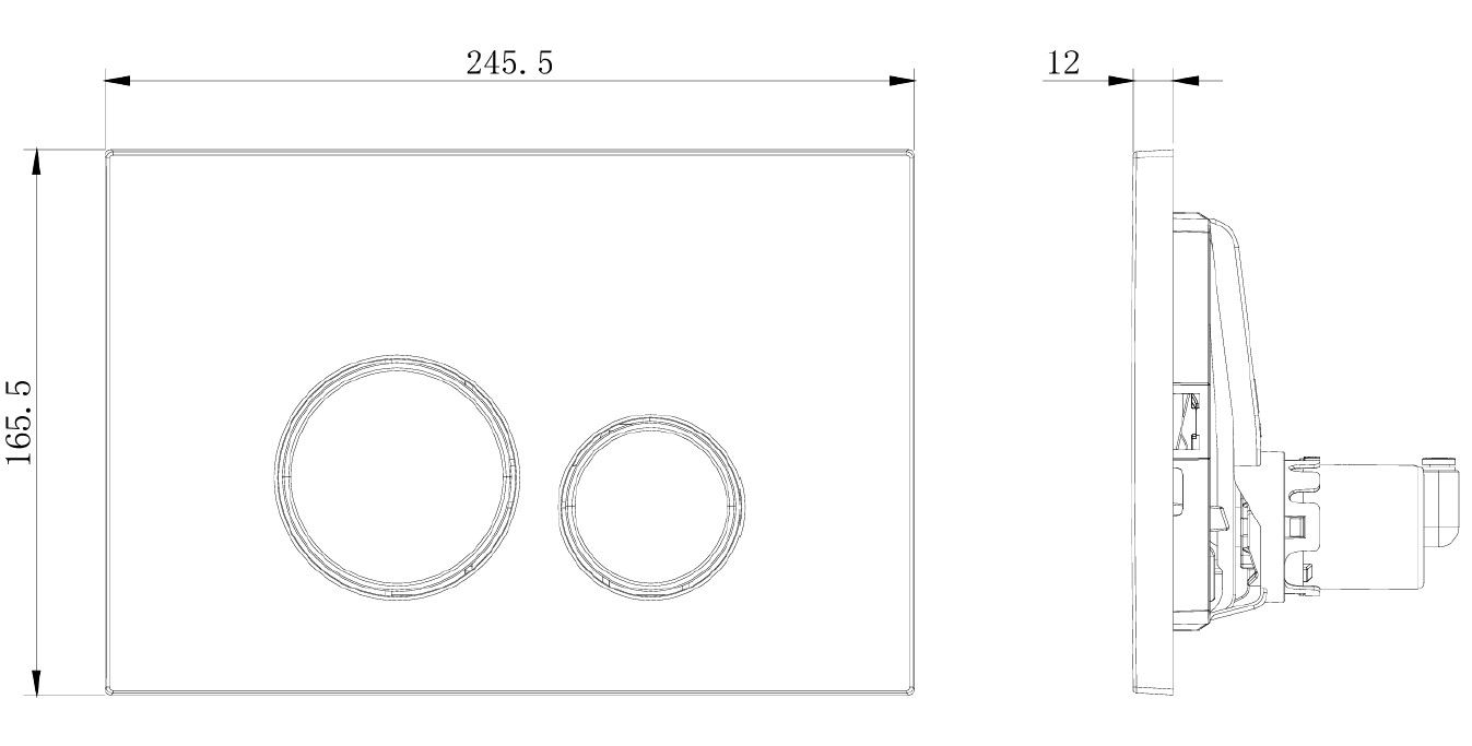 Клавиша смыва Allen Brau Priority 3.0 9.20A01.GR графит