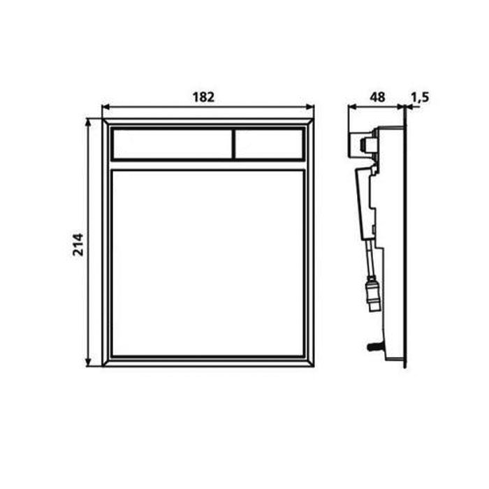 SANIT Панель управления LIS(без подсветки), стекло белое/клавиши белоснежный
