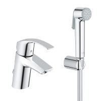 Смеситель для раковины GROHE Eurosmart New с цепочкой и гигиеническим душем, хром (23124002) Смеситель для раковины GROHE Eurosmart New с цепочкой и гигиеническим душем, хром (23124002)