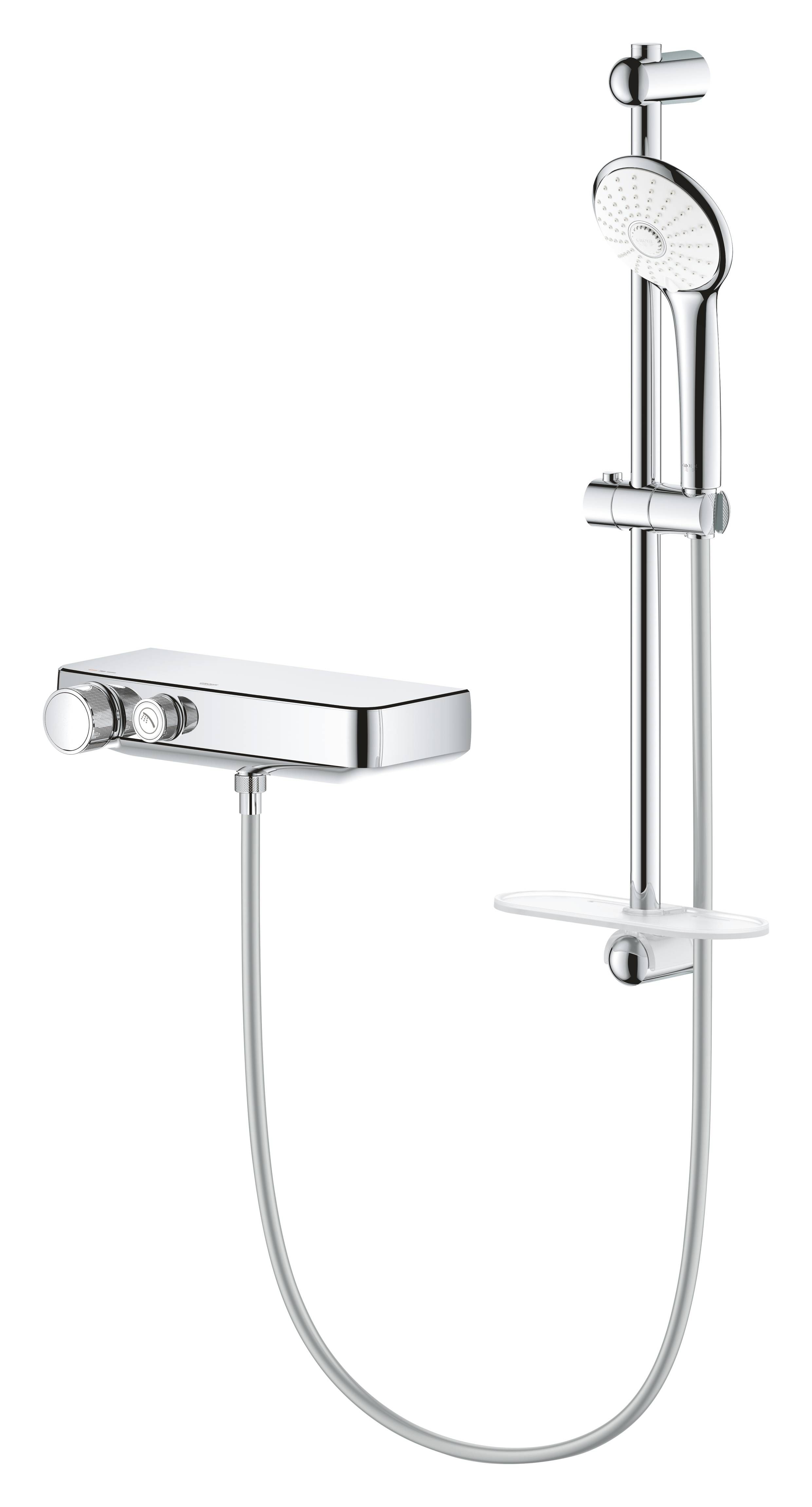 Термостатический смеситель для душа GROHE GRT SmartControl и душевой гарнитур Euphoria 110 Massage с душевой штангой 600 мм, хром (34720000) Термостатический смеситель для душа GROHE GRT SmartControl и душевой гарнитур Euphoria 110 Massage с душевой штангой 600 мм, хром (34720000)