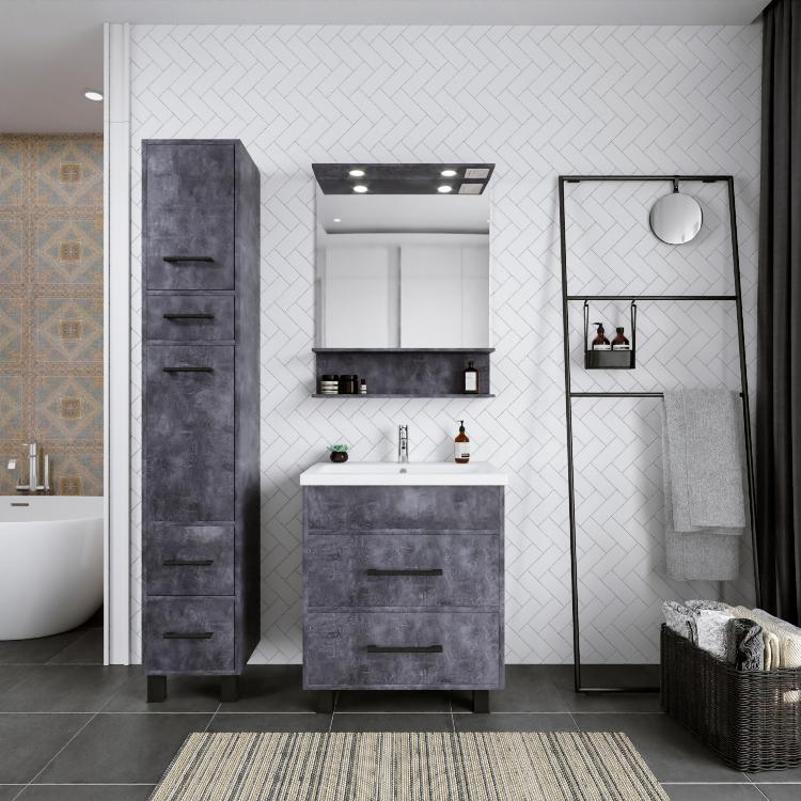 Тумба под раковину напольная Бриклаер ЧИЛИ цемент, 70 см, артикул 4627125415227